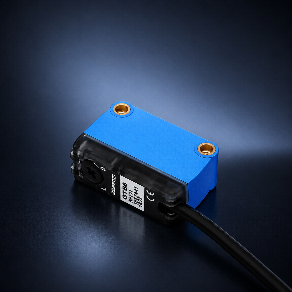 Compact blue photoelectric sensor